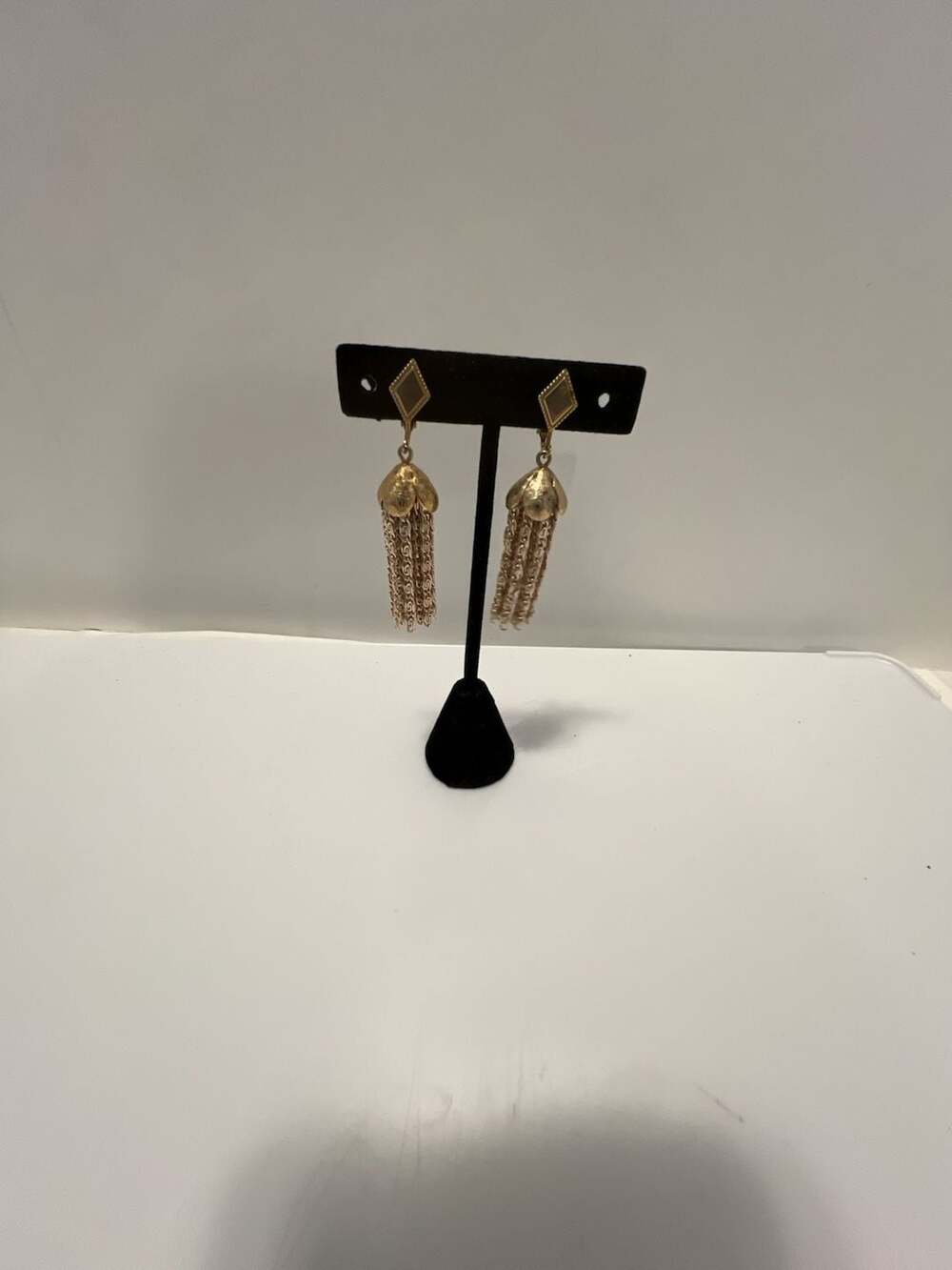 Sarah Coventry Vintage Gold-Tone Chain Tassel Clip-On Earrings